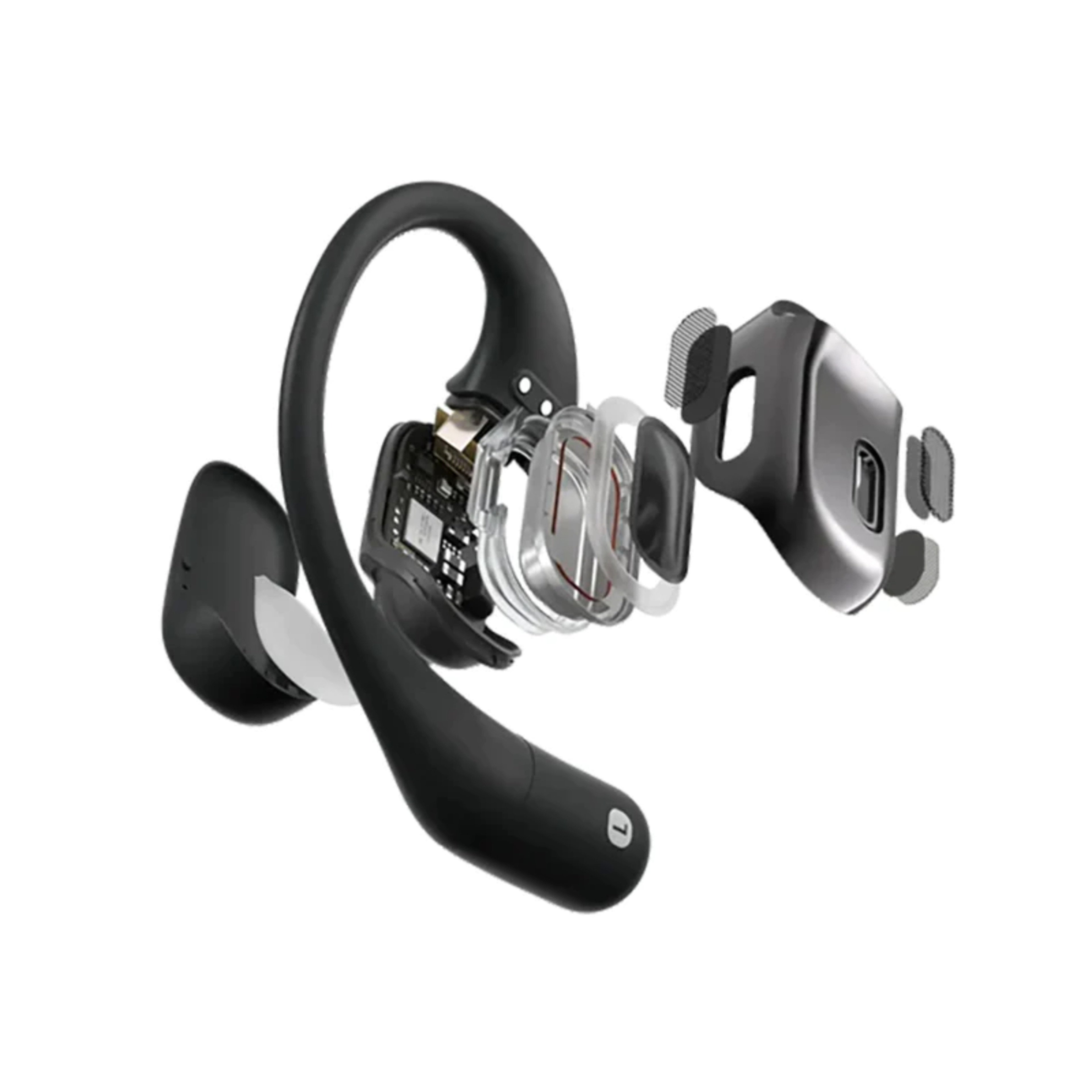 Shokz OpenFit Headphones Wireless Ear-hook,Calls,Music,Sport,Everyday Bluetooth,Black T910BK