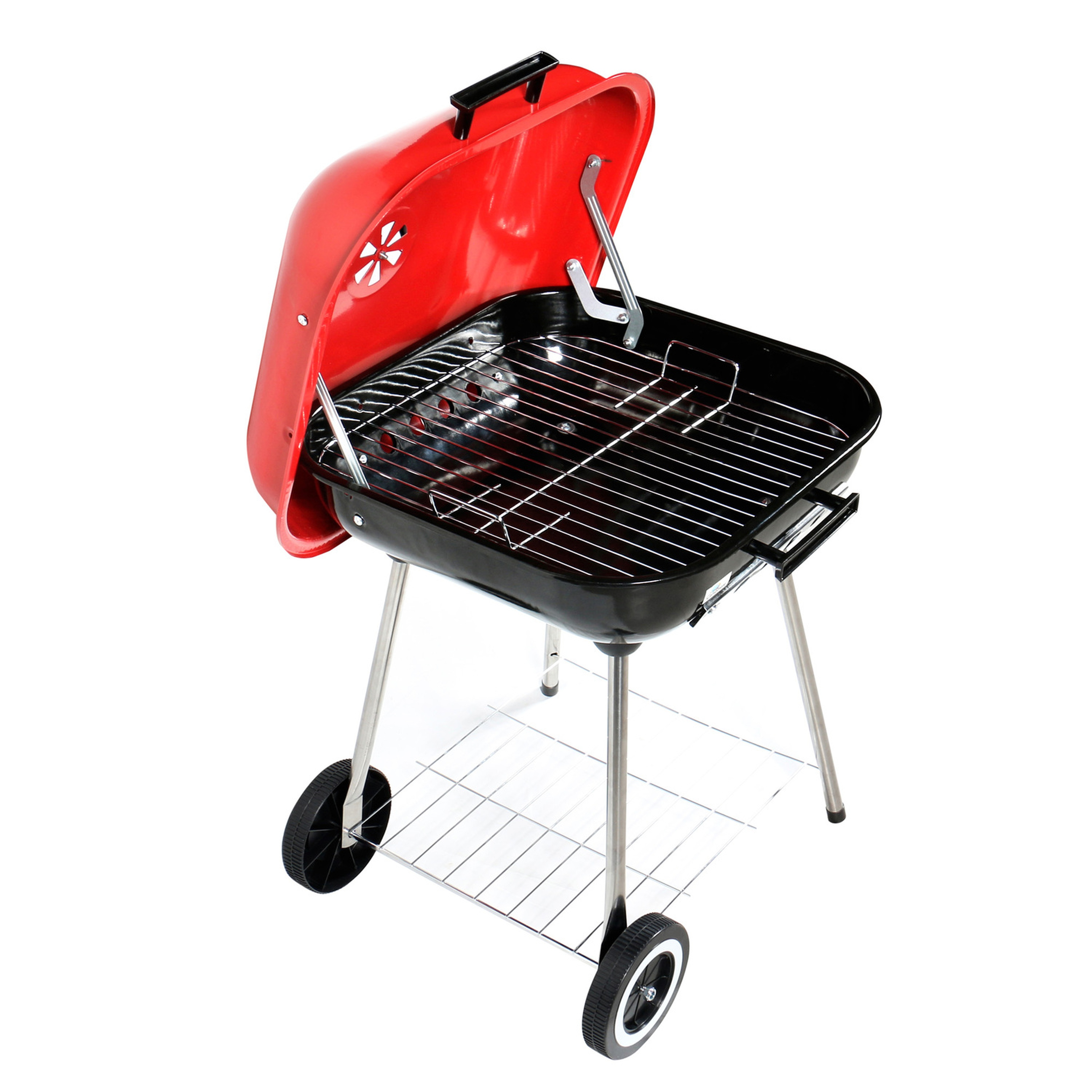 Campmate 18 inches BBQ Charcoal Grill Stand, Red/ Black, BBQG-28018C
