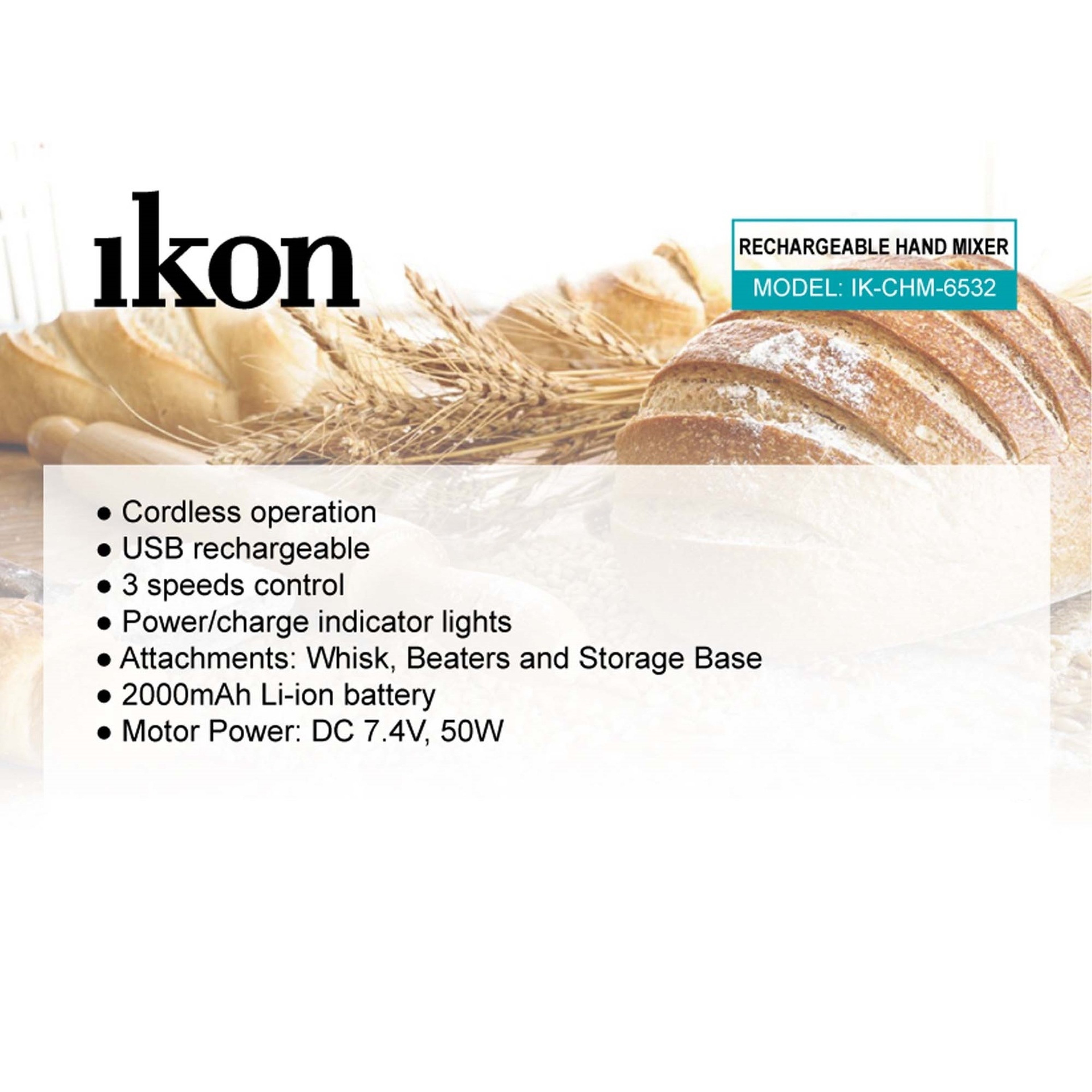 Ikon Cordless Hand Mixer IKCHM6532