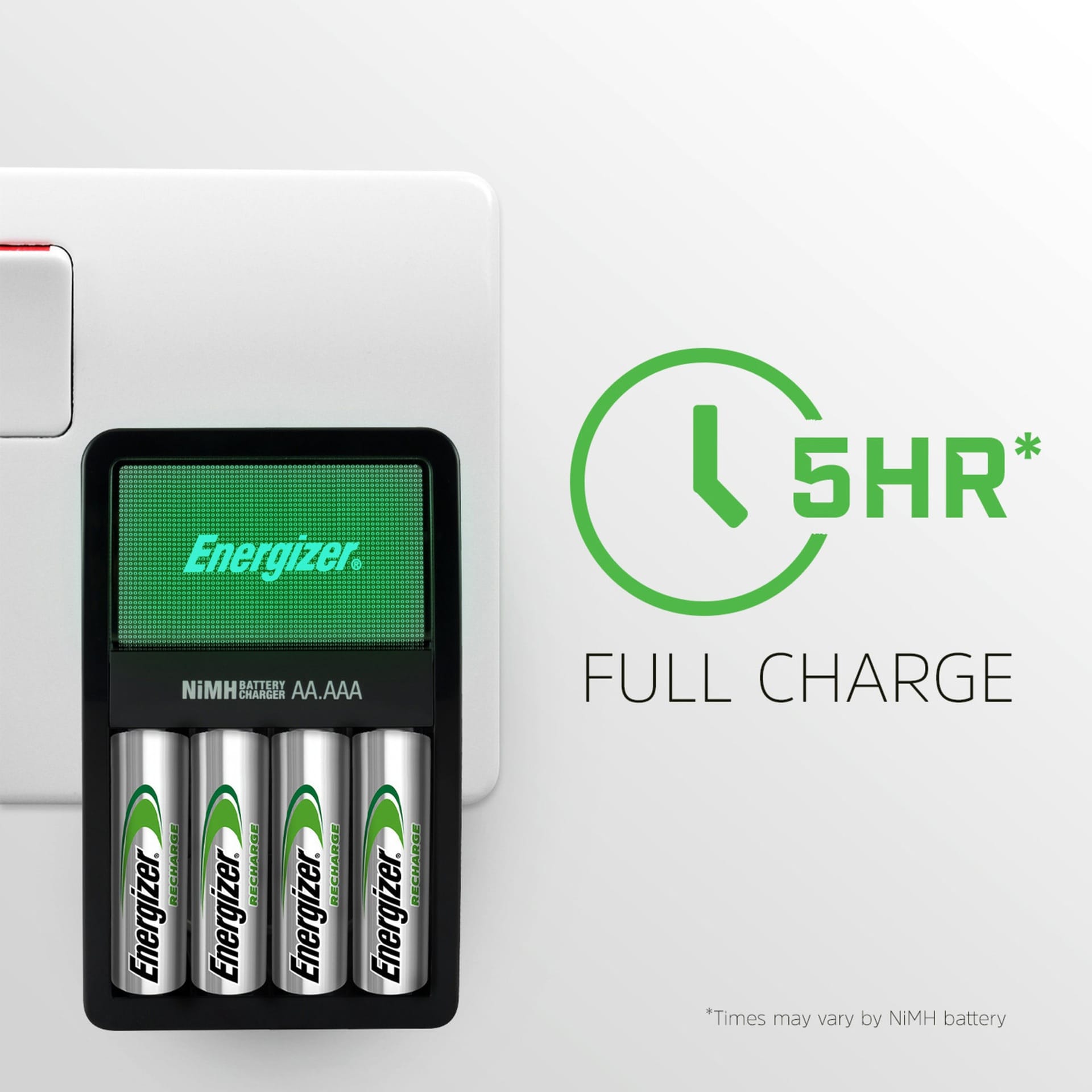 Energizer Recharge Maxi Charger UK & 2 AA Batteries, Combo Pack