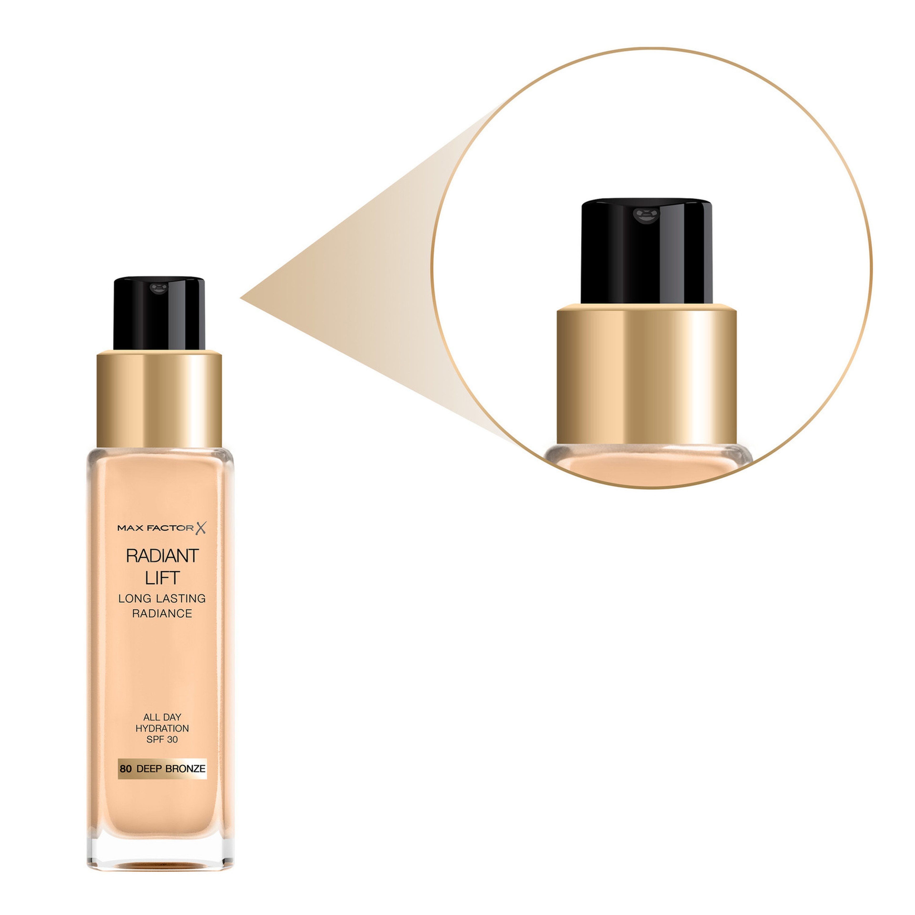 Max Factor Radiant Lift Foundation, 080 Deep Bronze, 30 ml