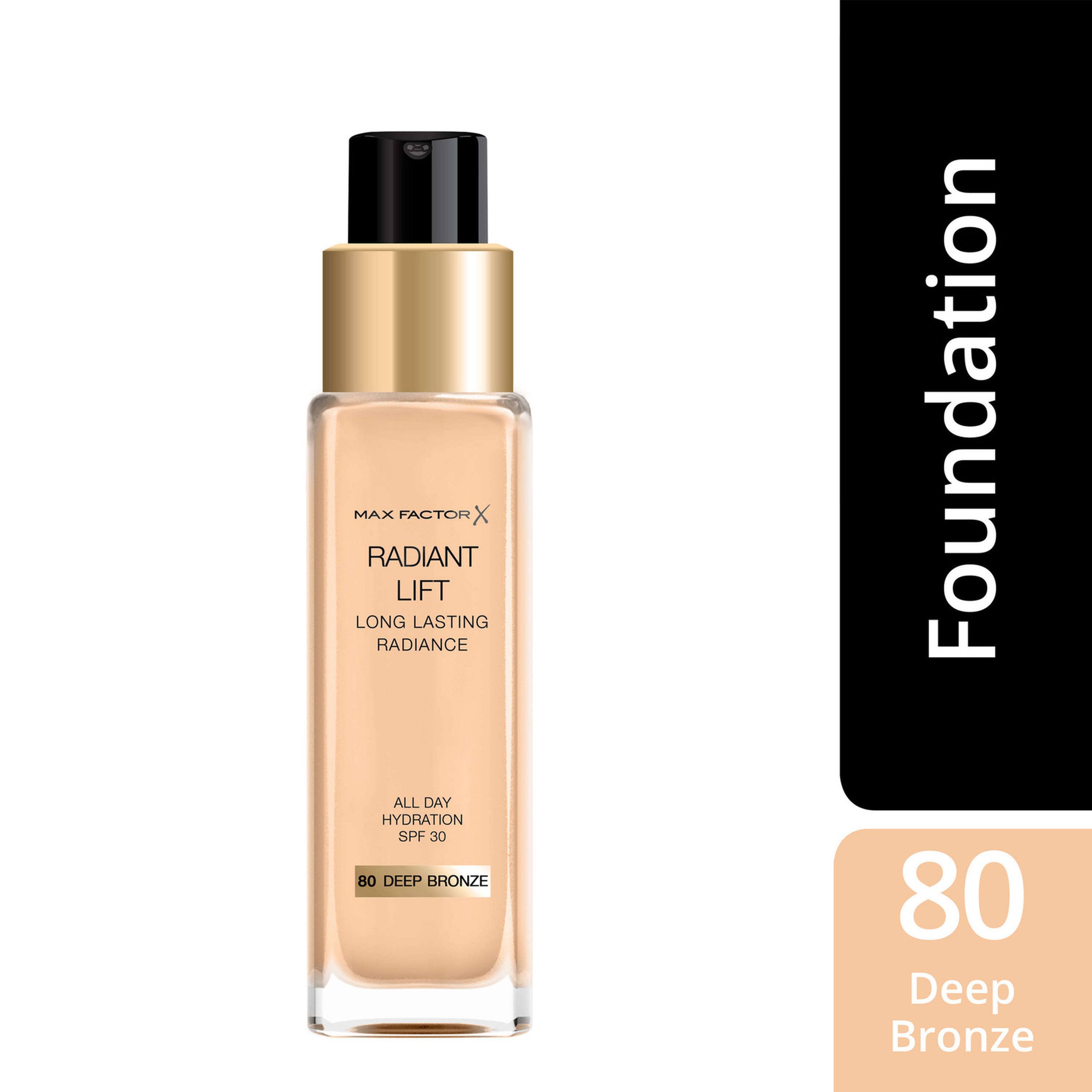 Max Factor Radiant Lift Foundation, 080 Deep Bronze, 30 ml