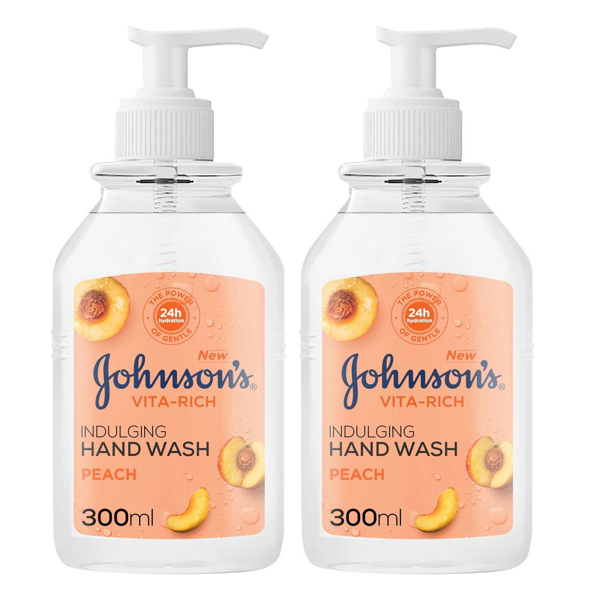 Johnson's Handwash Vita Rich Indulging Peach Value Pack 2 x 300 ml