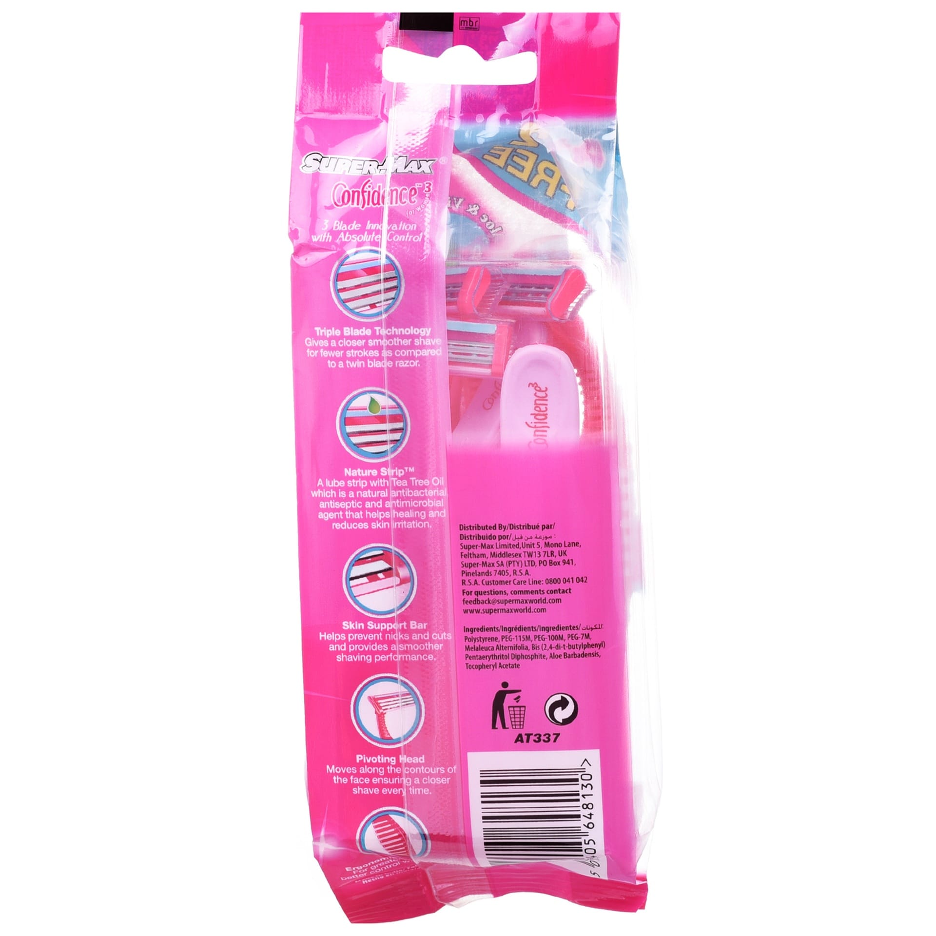 Supermax Women Disposable Triple Blade Confidence Razor 4 pcs