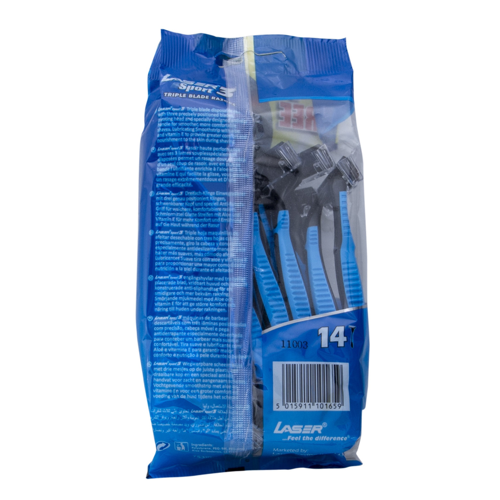 Laser Sport 3 Triple Blade Disposable Razor Value Pack 14 pcs
