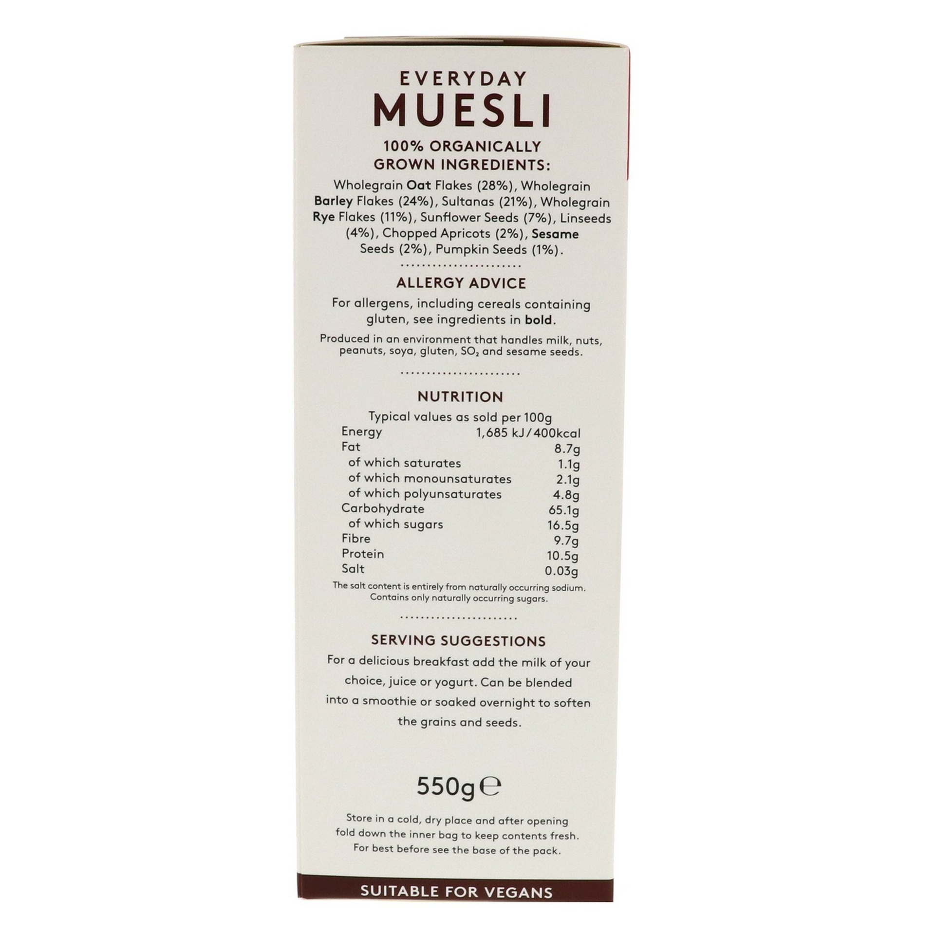 Alara Organic Everyday Muesli 550 g