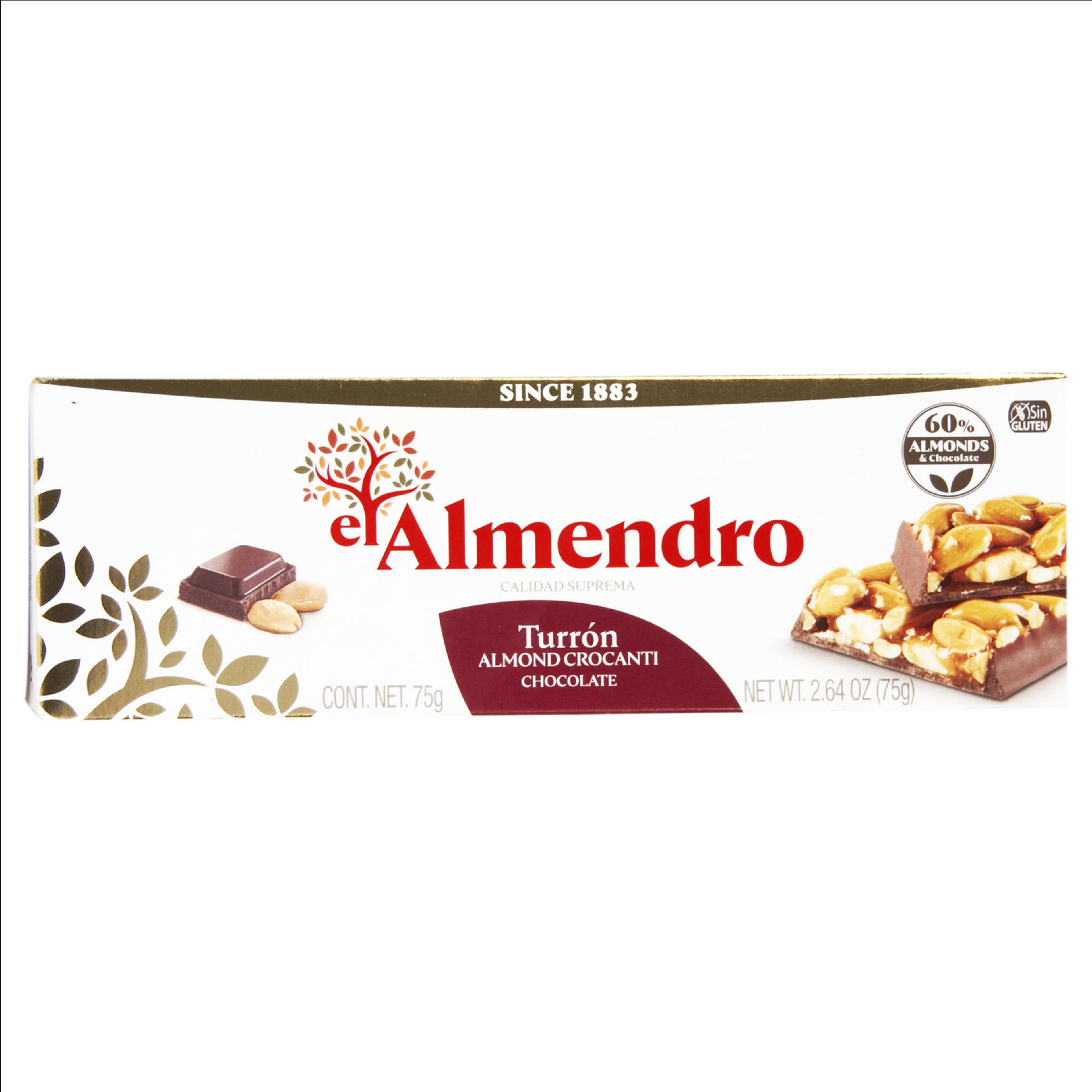 El Almendro Turron Almond Crocanti Chocolate 75 g