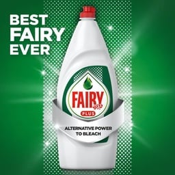 Fairy Plus Original Dishwashing Liquid Soap With Alternative Power To Bleach Value Pack 2 x 600 ml