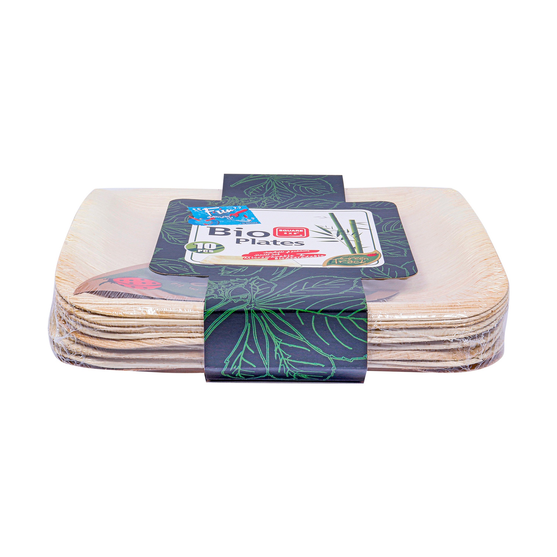 Fun Square Plates Biodegradable 8x8inches 10pcs