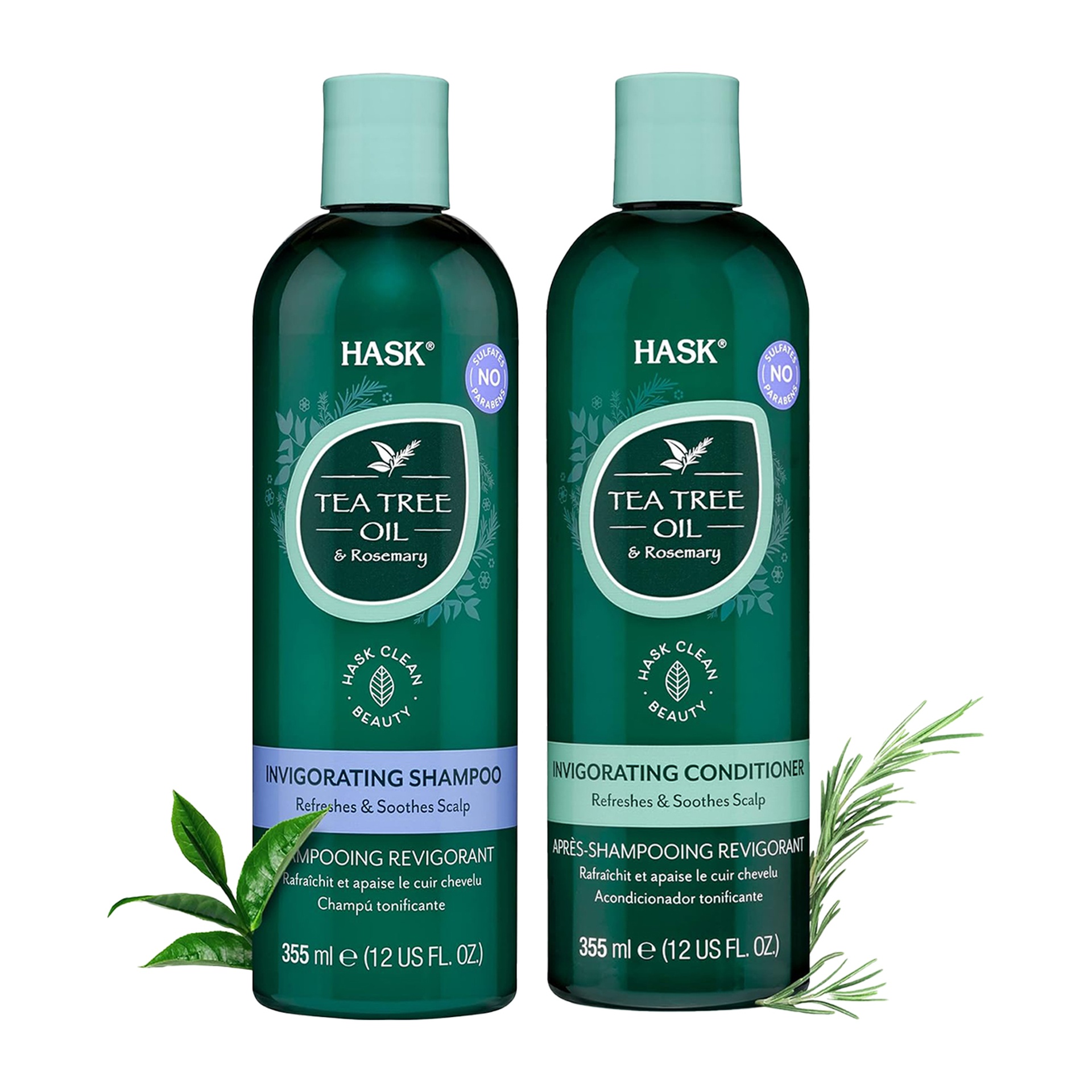 Hask Invigorating Tea Tree Oil Shampoo + Conditioner 2 x 355 ml