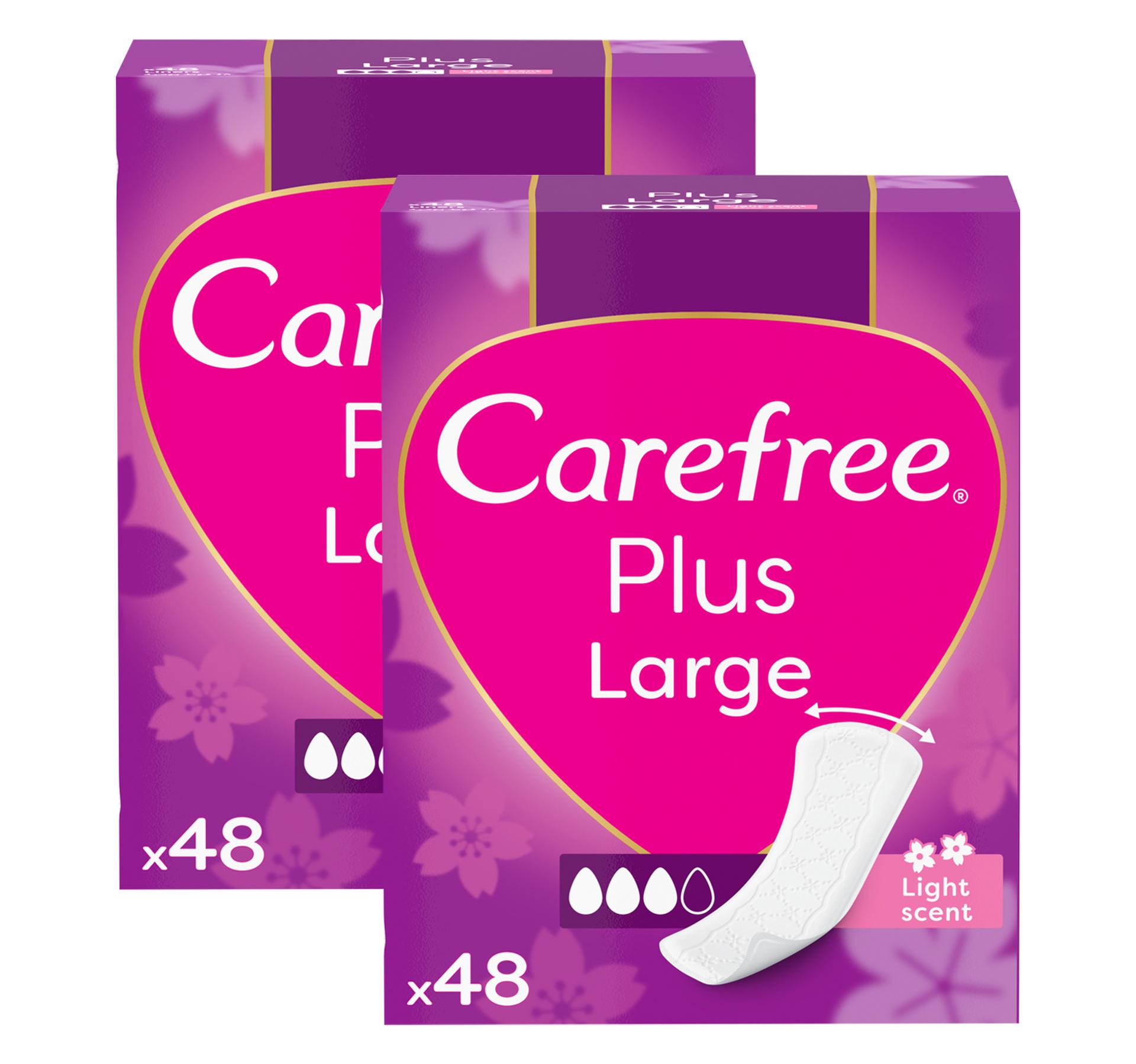 Carefree Plus Large Light Scent Pantyliner 48 pcs 1+1