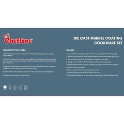 Chefline Diecast Cookware Set with Handle, 9 pcs, K409