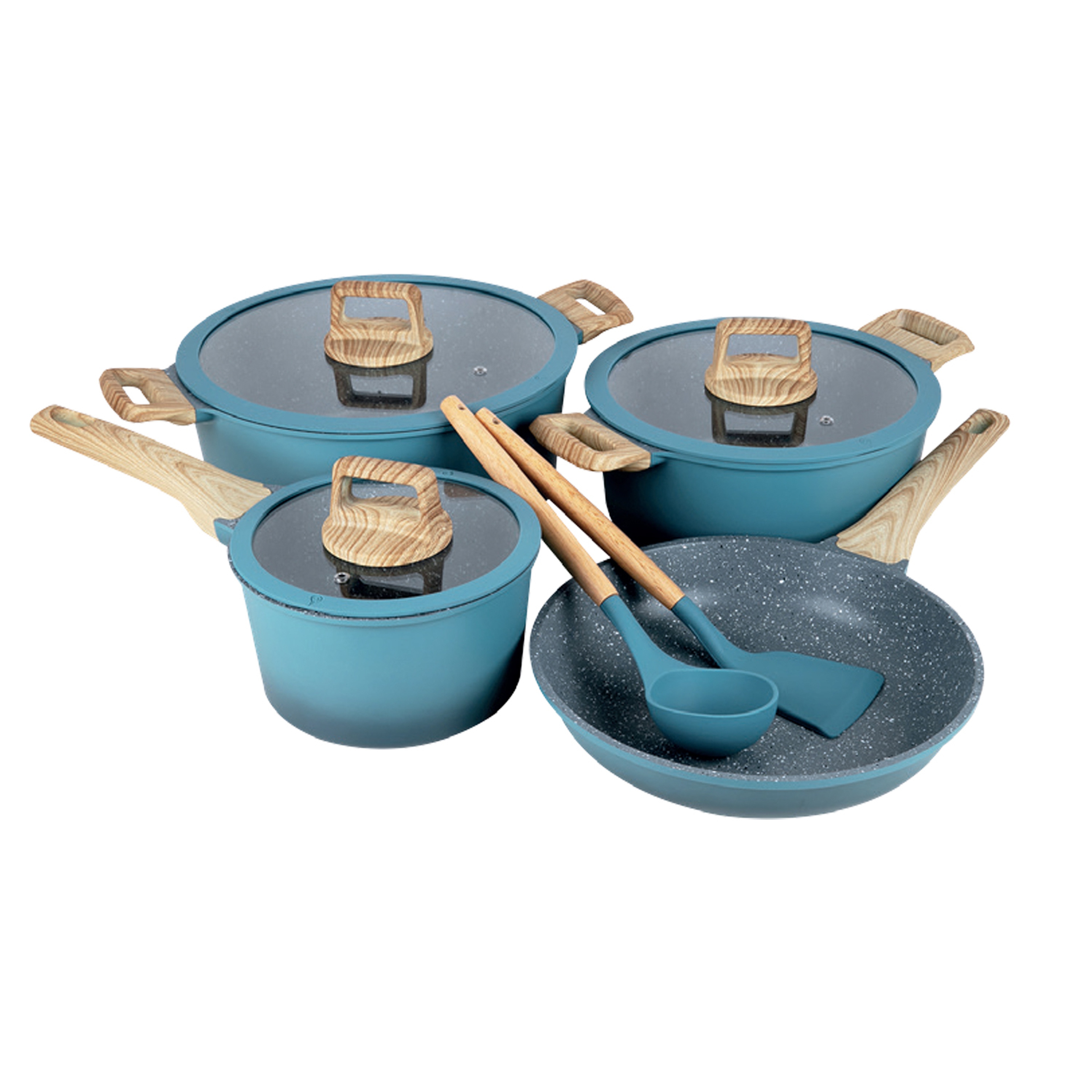 Chefline Diecast Cookware Set with Handle, 9 pcs, K409
