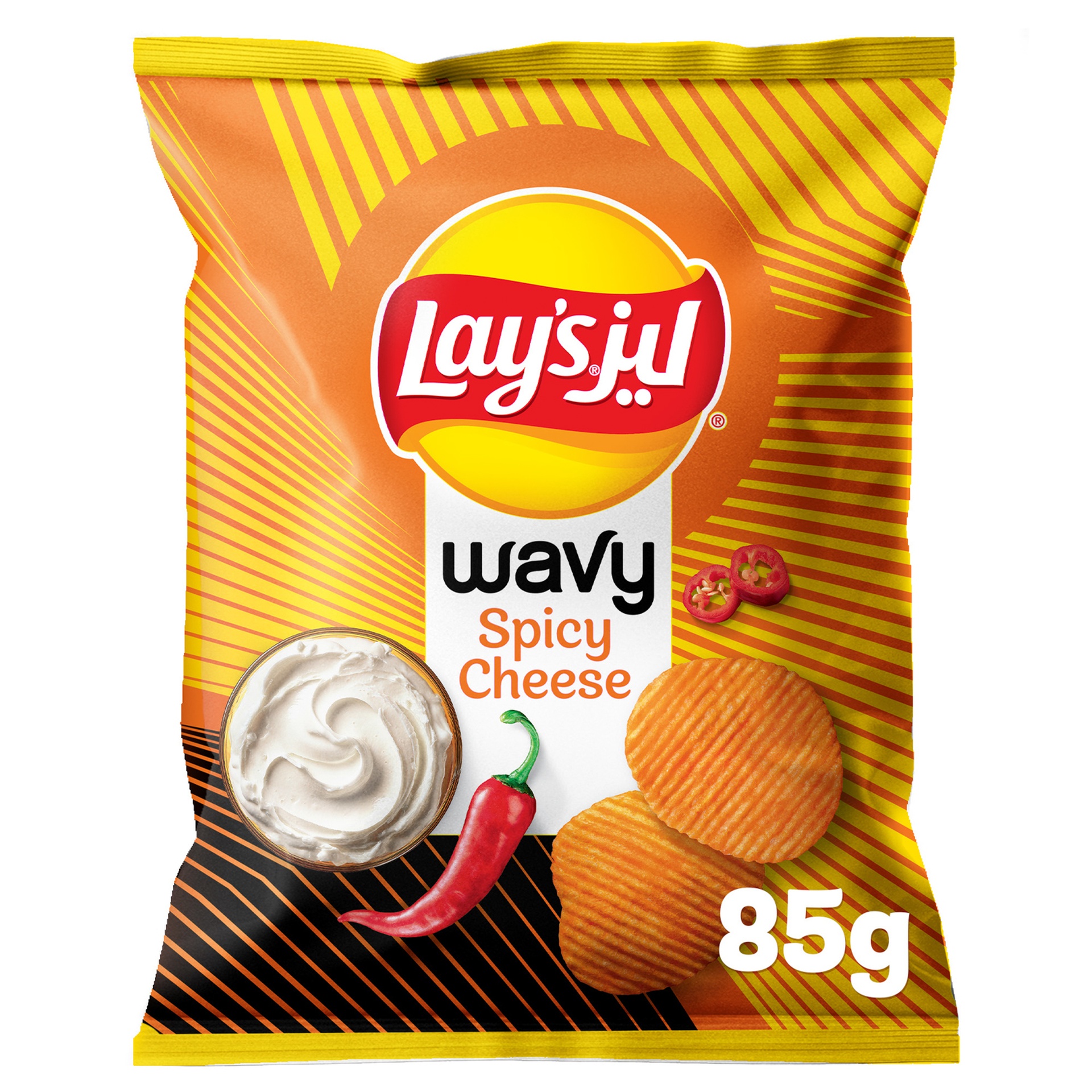 Lay's Wavy Spicy Cheese Potato Chips 85 g