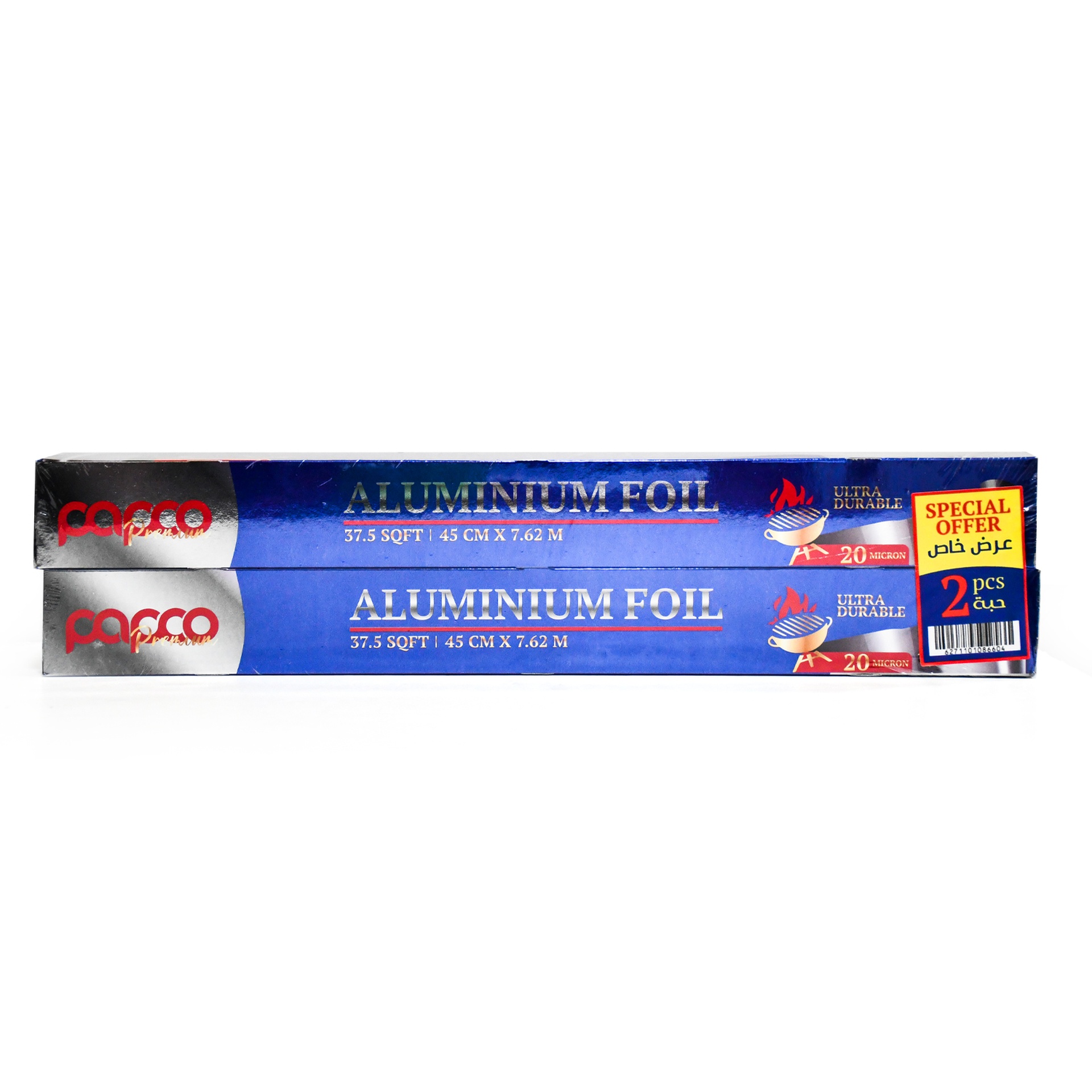 Papco Aluminum Foil 37.5 Sqft Value Pack 2 pcs
