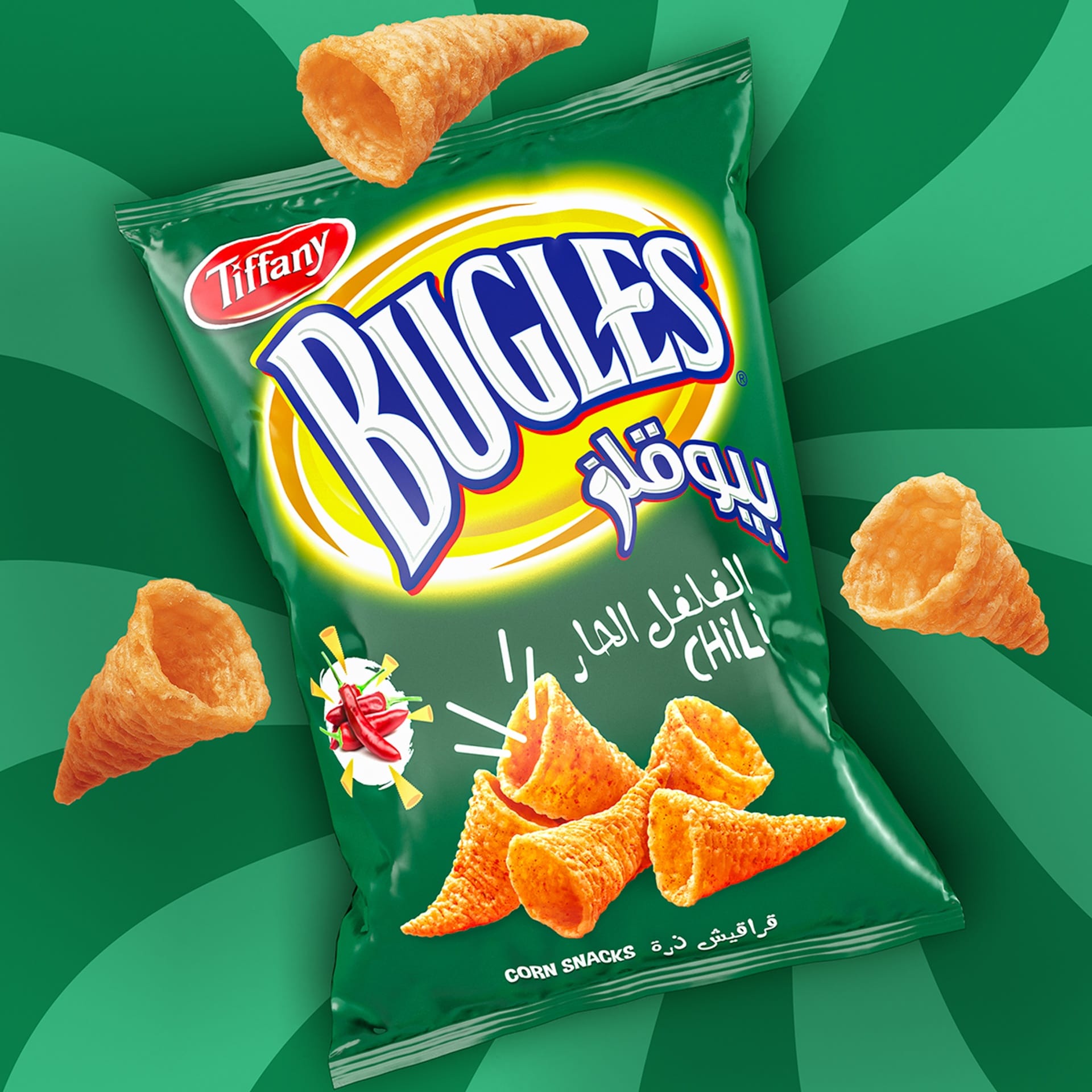 Tiffany Bugles Chili Corn Snacks 75 g