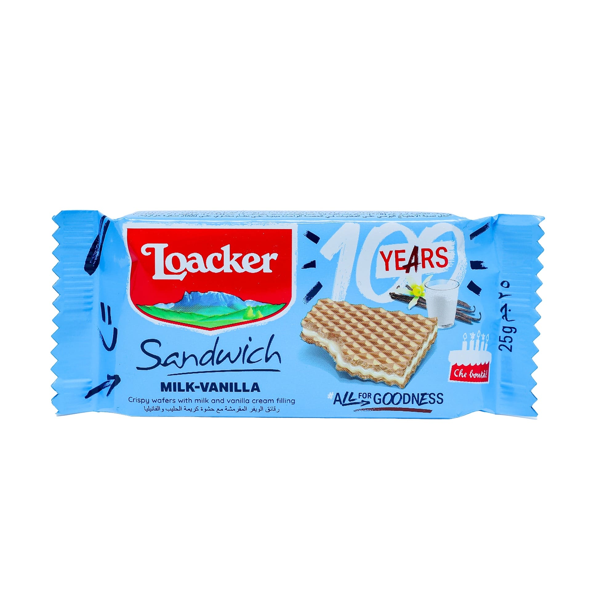 Loacker Milk-Vanilla Sandwich Wafer Biscuit 25 g