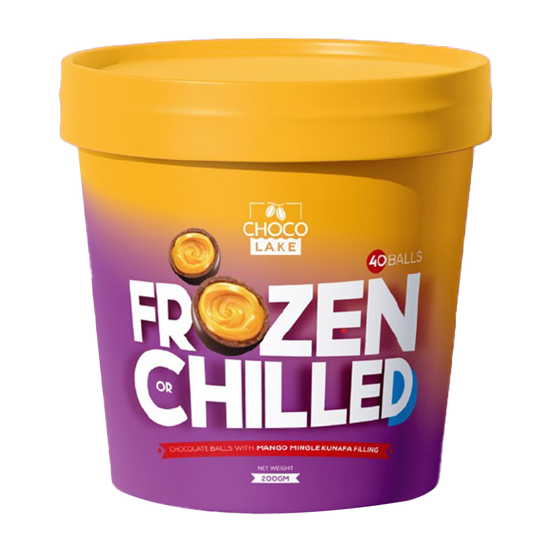 Choco Lake Frozen Chilled Bites Chocolate Balls with Mango Mingle Kunafa 200 g