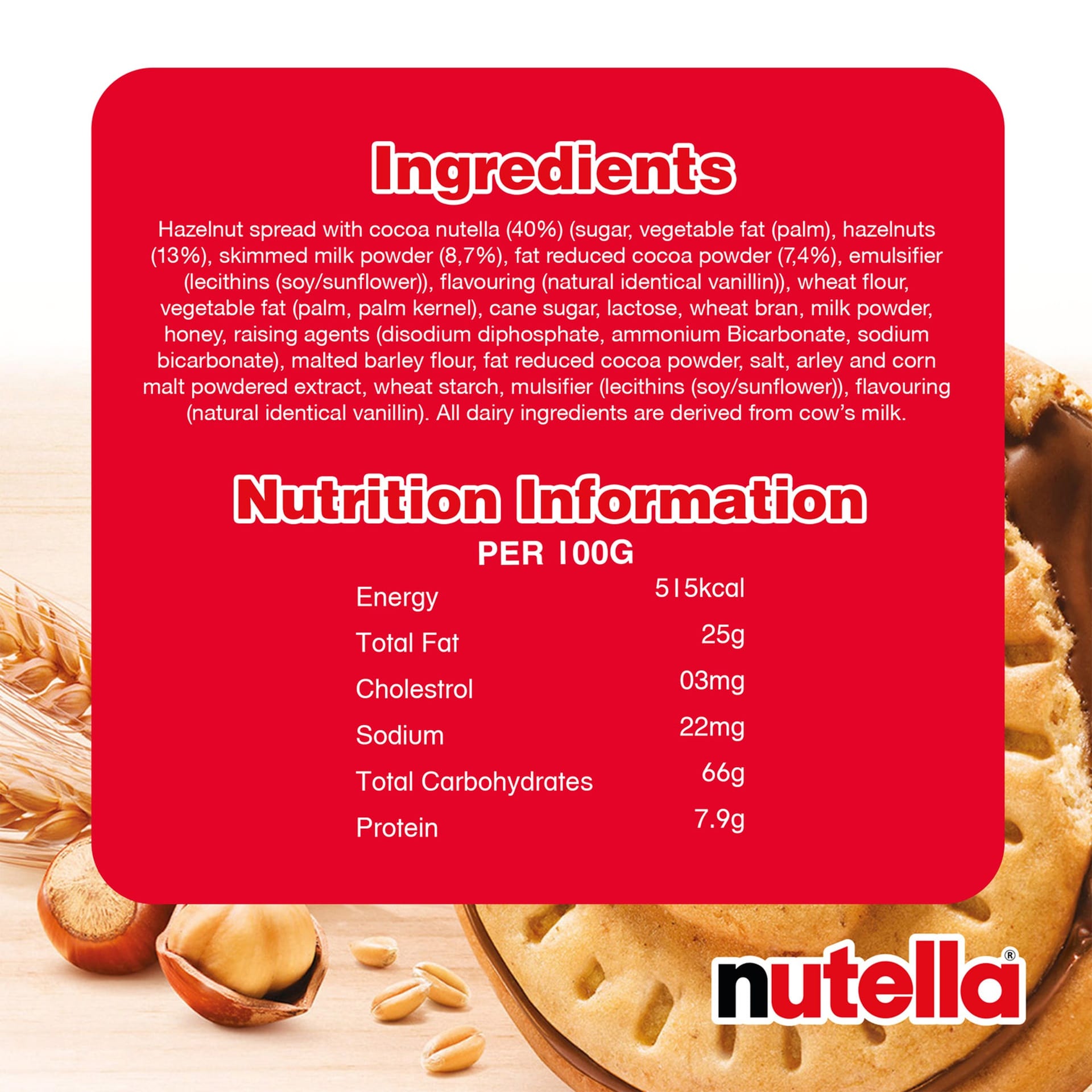 Nutella Biscuits Crunchy Chocolate Hazelnut Filled Biscuit 166 g