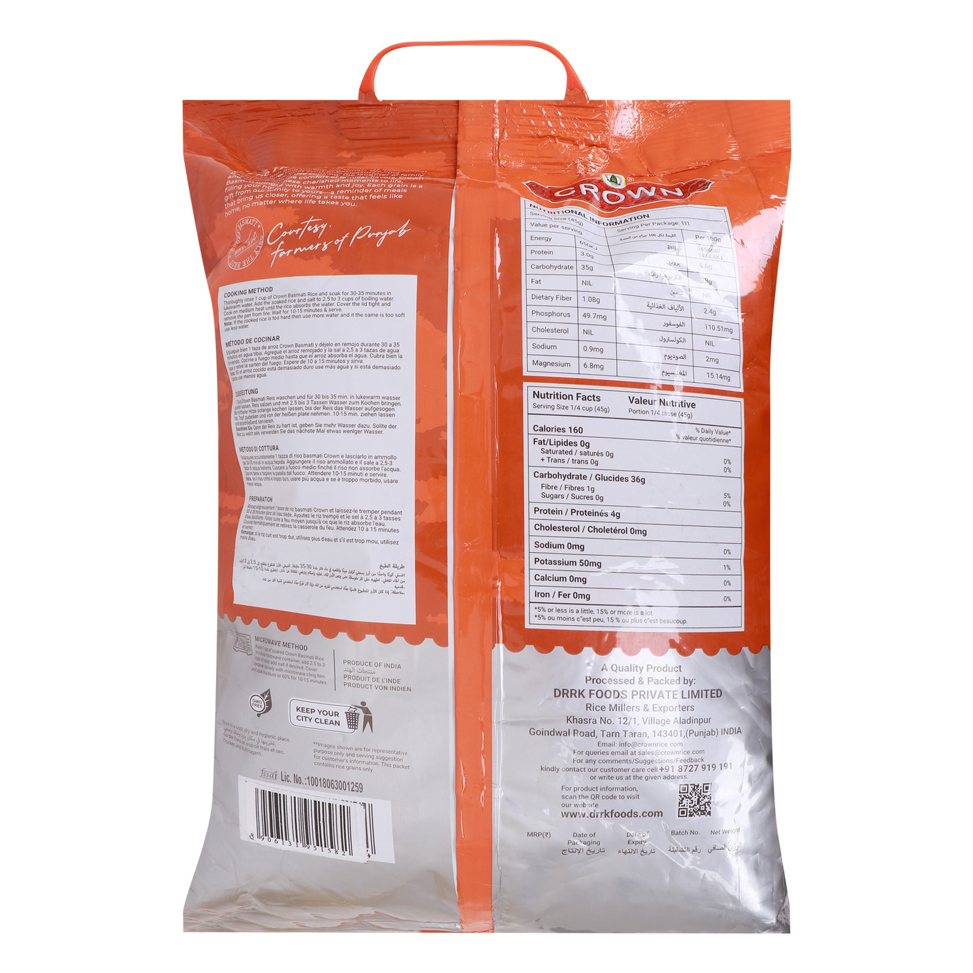 Crown Deluxe Rozana Basmati Rice 5 kg