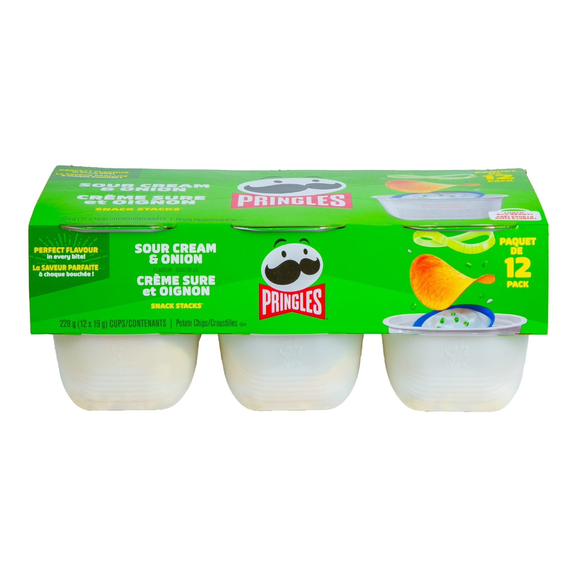 Pringles Snack Stacks Sour Cream & Onion Flavored Potato Crisps 228 g