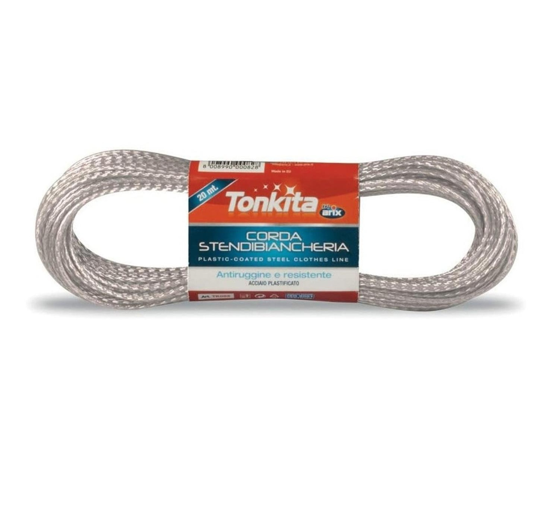 Tonkita Plastic-Coated Steel Clothes Line, 20m, Grey, TK082